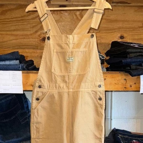hey gang Pants - Hey Gang Kneepatch Overalls in Khaki